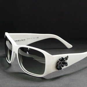 VERSACE White Flower Crystals Sunglasses